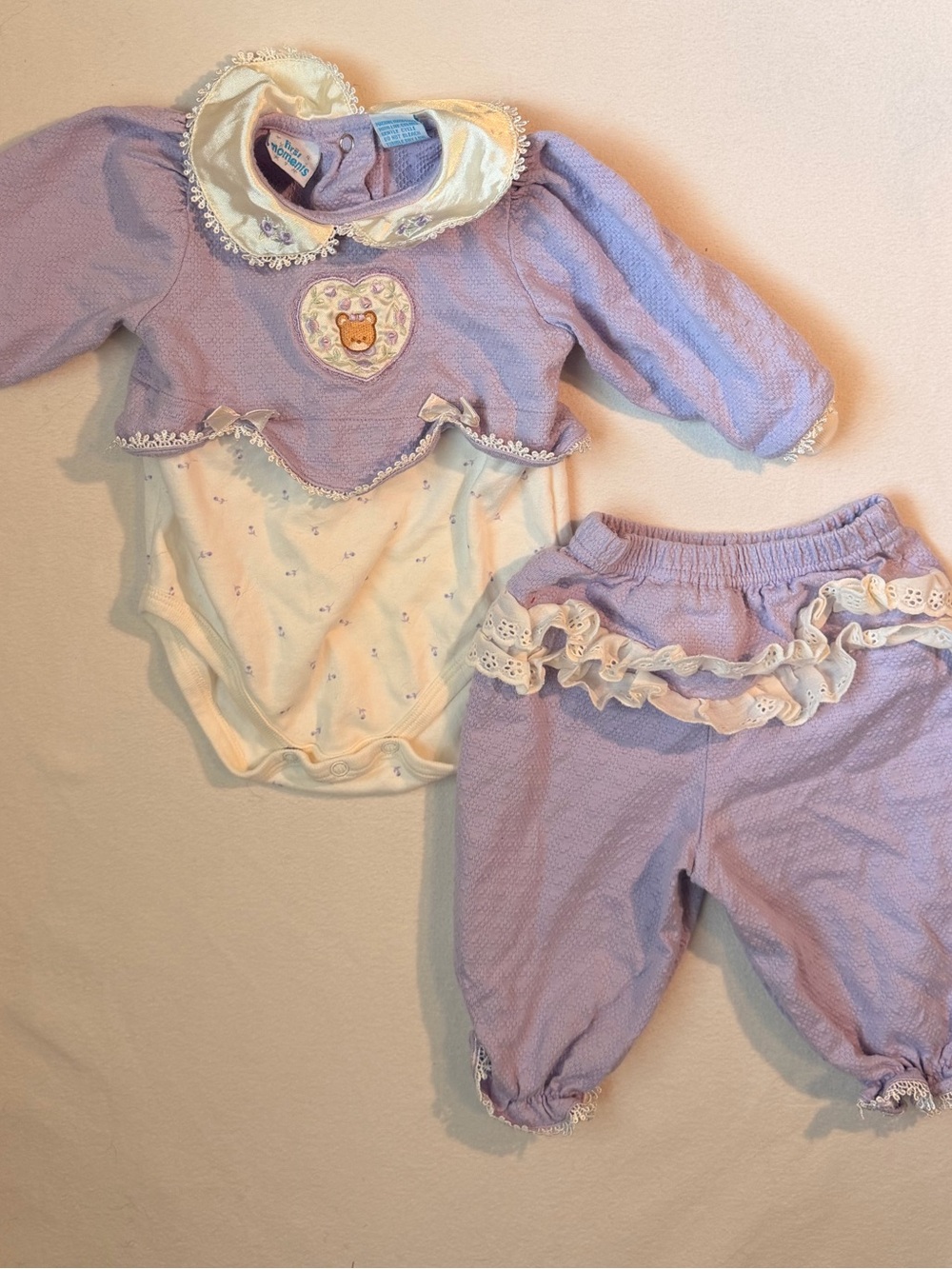 Vintage Lavender Ruffle Baby Two-Piece Set